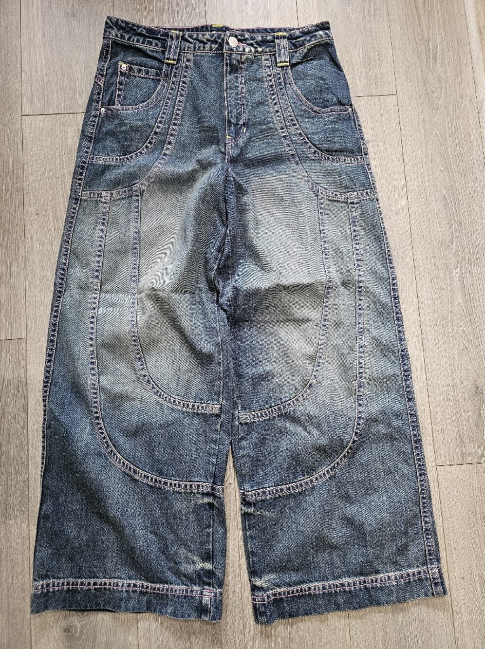 Relaxed Fit Men’s Carpenter-Style Jeans in Dark Blue